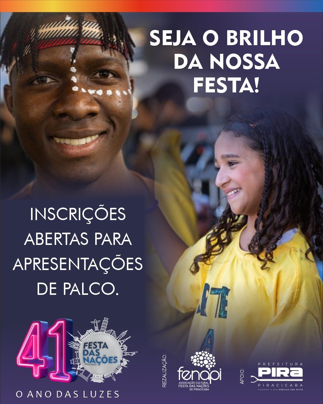 Inscrições abertas para apresentações de palco